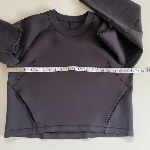 Lululemon AirWrap Crew Cropped Sweater Black Sz 8 - Picture 8 of 11